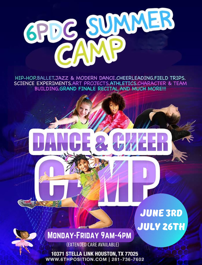 2024 6th Position Dance Studio Summer Camp June 5th to July 26th